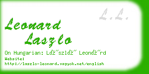 leonard laszlo business card